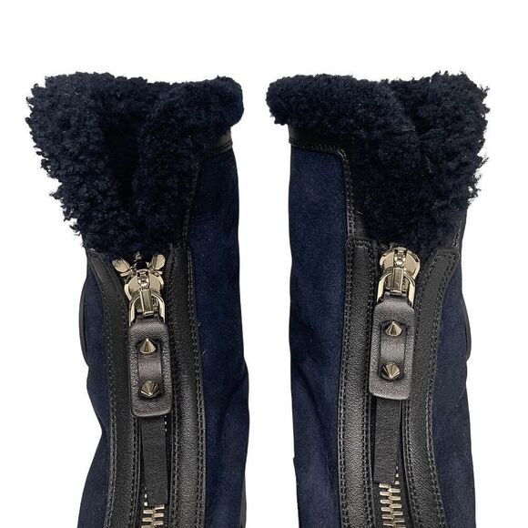 Christian Louboutin Kid Calfskin Suede Rubber Shearling Glory Duck Boot EU 37 - Picture 8 of 12